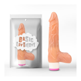 Реалистичен вибратор со тестиси Luv Pleaser Flesh